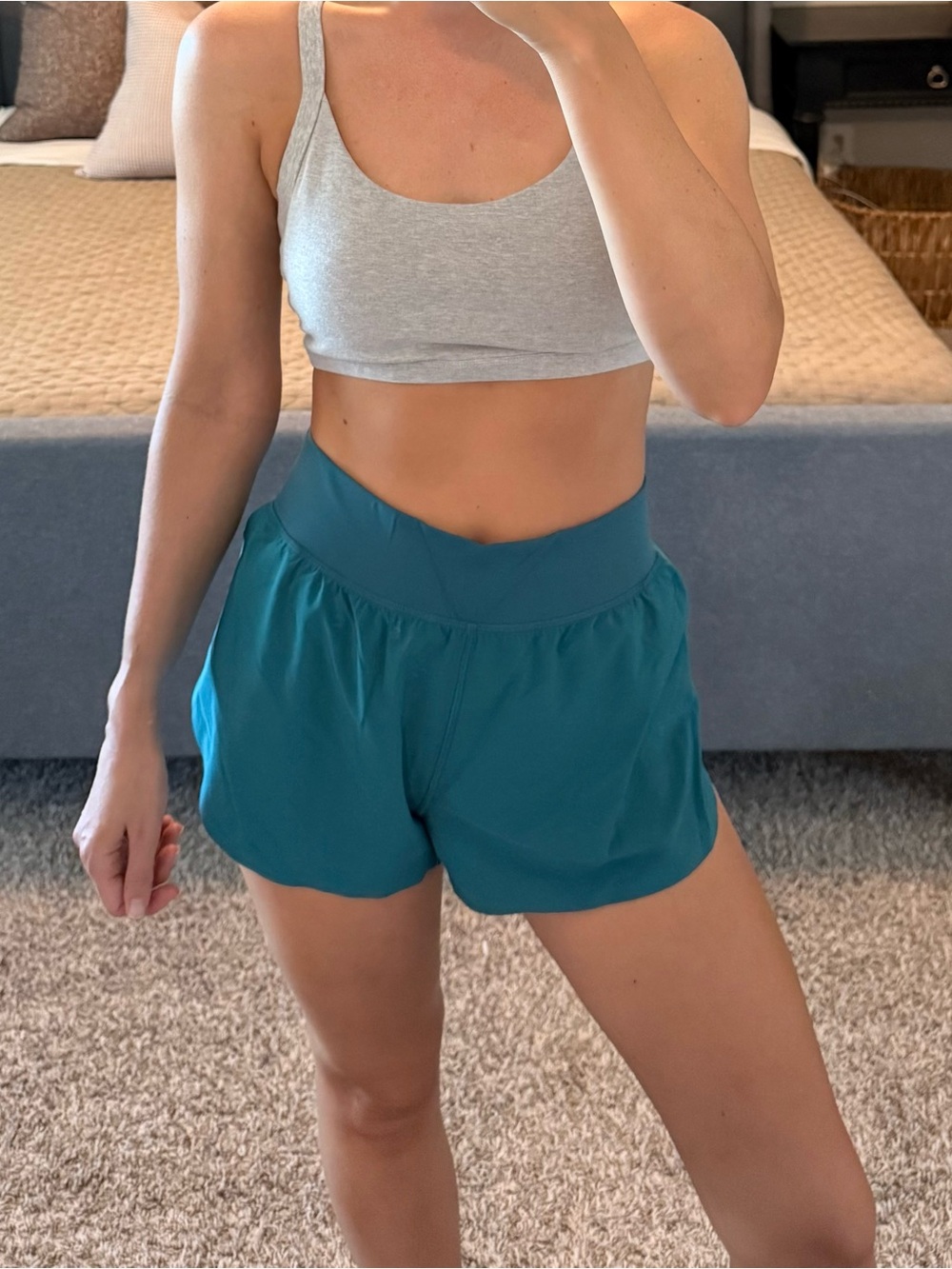 CRZ YOGA Teal High-Rise Athletic Shorts